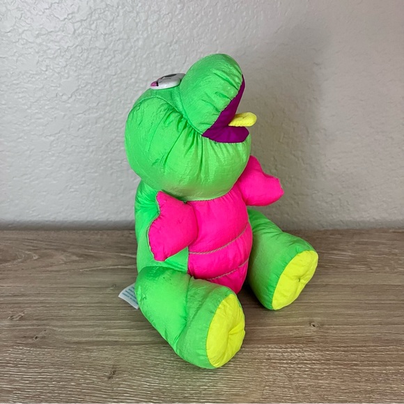 1992 Vintage Fisher Price PUFFALUMP Squeaks Dinosaur Plush 8” - Picture 3 of 11